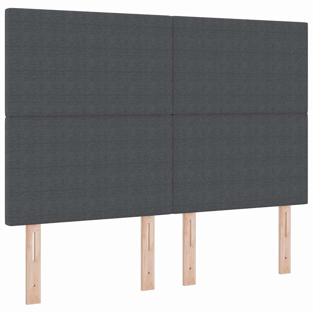 Postel s boxspringem s čelo Tmavě šedá a bílá 160 x 200 cm - obrázek 6