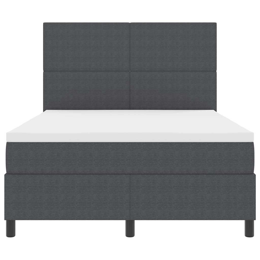 Postel s boxspringem s čelo Tmavě šedá a bílá 160 x 200 cm - obrázek 7