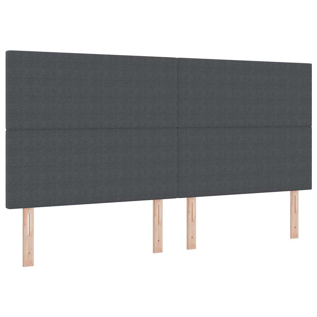 Postel s boxspringem s čelo Tmavě šedá a bílá 200 x 200 cm - obrázek 6