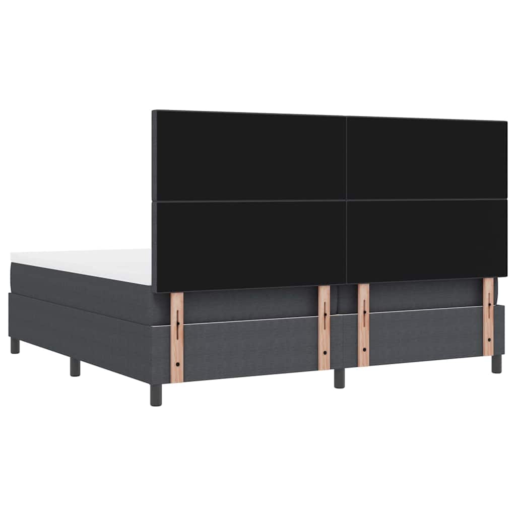 Postel s boxspringem s čelo Tmavě šedá a bílá 200 x 200 cm - obrázek 9