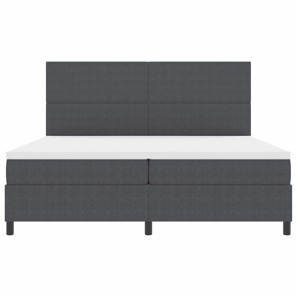 Postel s boxspringem s čelo Tmavě šedá a bílá 200 x 200 cm - obrázek 7