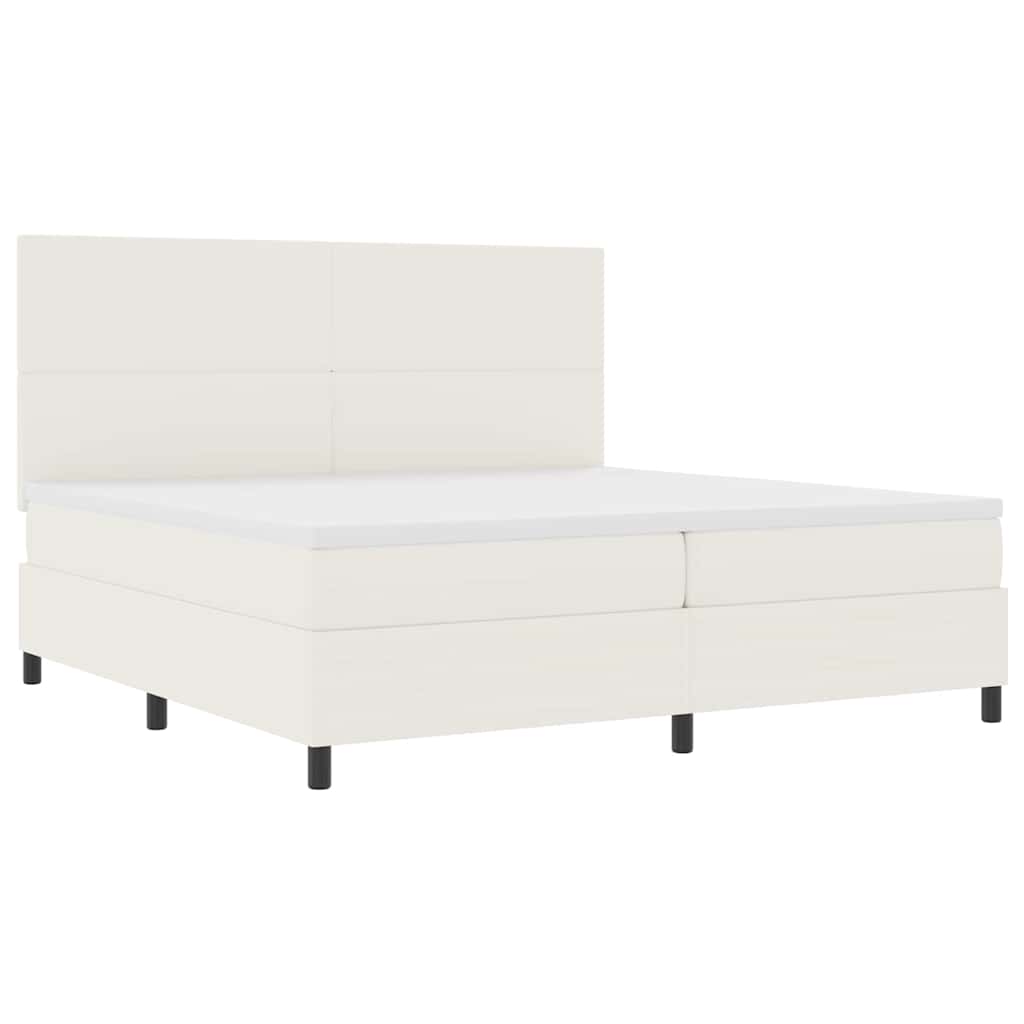 Thumbnail - vidaXL Boxspringbett Creme und Weiß 200 x 200 cm Cordstoff