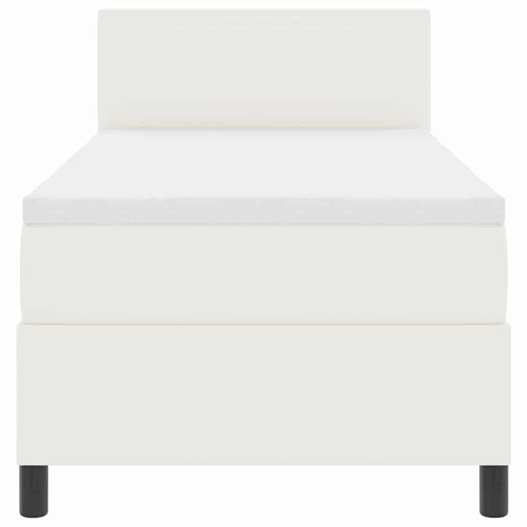 vidaXL LED Boxspringbett Creme und Weiß 90 x 200 cm Cordstoff – Bild 8