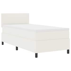 vidaXL LED Box Spring Voodi Kreem ja valge 100 x 200 cm Korter kangas