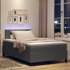 LED box pružinová postel s čelo Světle šedá a bílá 120 x 190 cm - obrázek 5