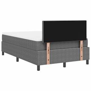 LED box pružinová postel s čelo Světle šedá a bílá 120 x 190 cm - obrázek 10
