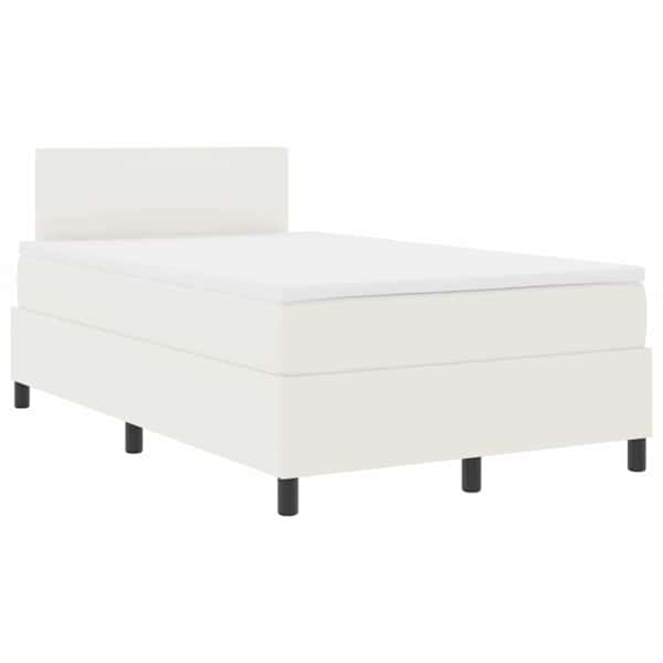 vidaXL LED Box Spring Voodi Kreem ja valge 120 x 190 cm Korter kangas