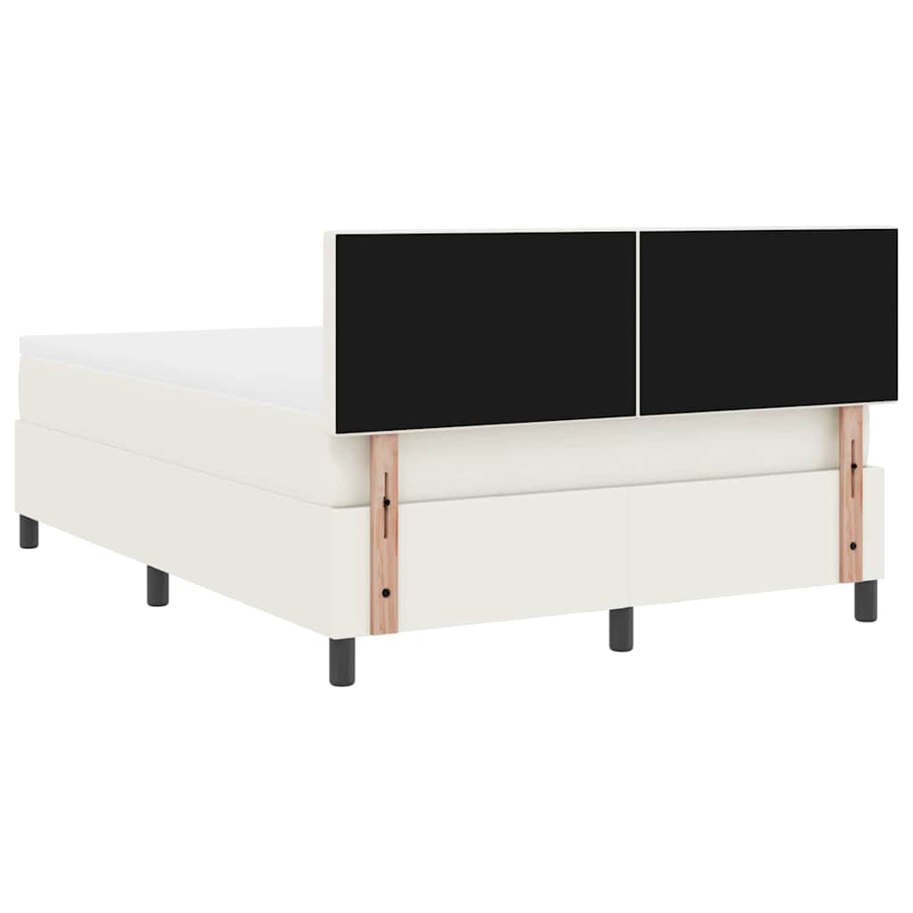 LED box pružinová postel s čelo Krémová a bílá 140 x 190 cm - obrázek 10