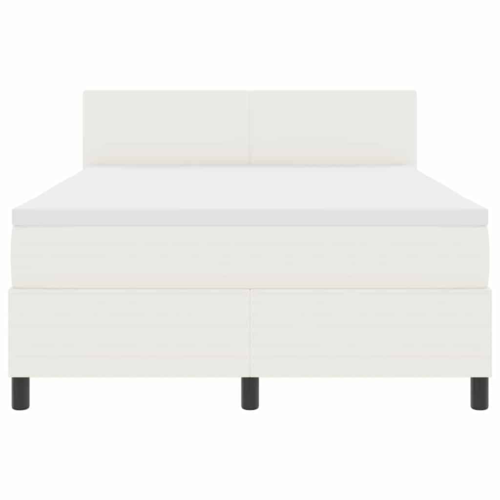 LED box pružinová postel s čelo Krémová a bílá 140 x 190 cm - obrázek 8
