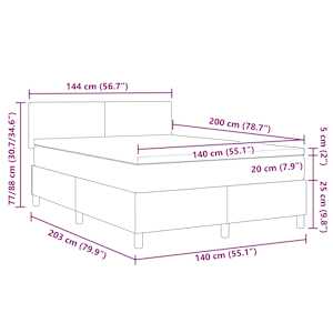 LED box pružinová postel s čelo Krémová a bílá 140 x 200 cm - obrázek 14