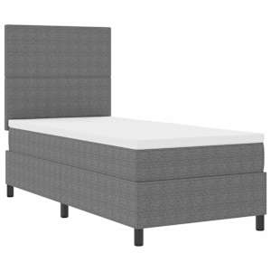 vidaXL LED Box Spring Voodi peaga Helehall ja valge 80 x 200 cm