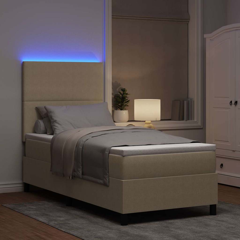 LED box pružinová postel s čelo Světle šedá a bílá 80 x 200 cm - obrázek 5