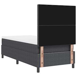 LED box pružinová postel s čelo Tmavě šedá a bílá 90 x 190 cm - obrázek 10