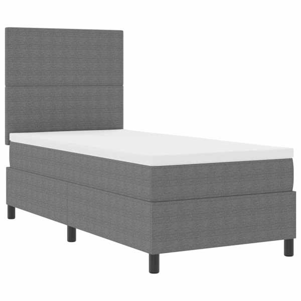 vidaXL LED Box Spring Voodi peaga Helehall ja valge 90 x 200 cm