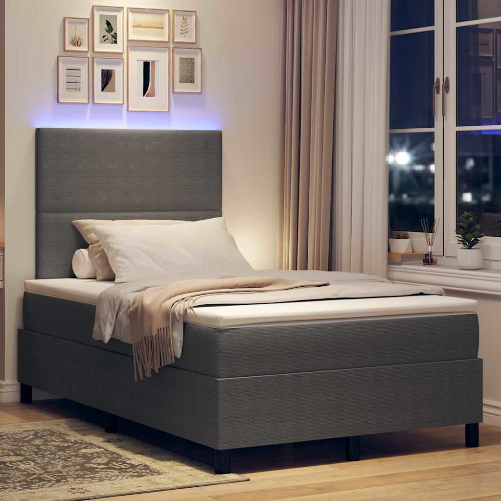 LED box pružinová postel s čelo Světle šedá a bílá 120 x 190 cm - obrázek 5