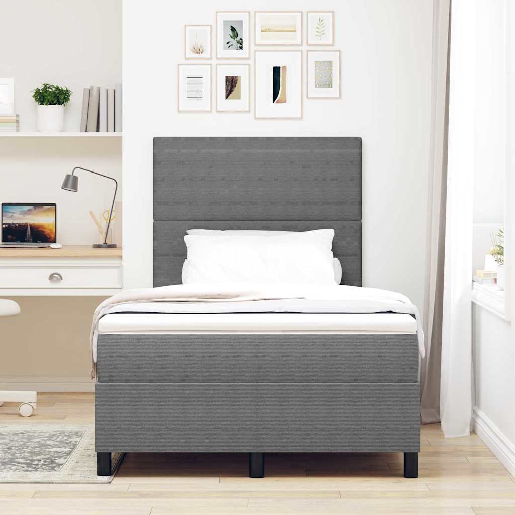 LED box pružinová postel s čelo Světle šedá a bílá 120 x 190 cm - obrázek 4