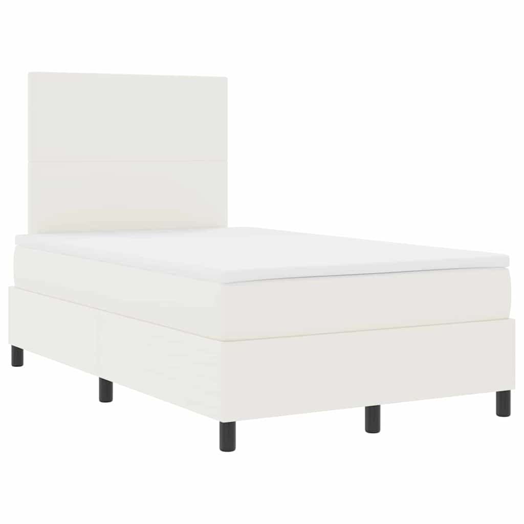 Thumbnail - vidaXL LED Boxspringbett Creme und Weiß 120 x 190 cm Cordstoff