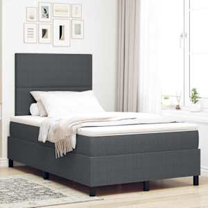 LED Box Spring Postelja Temno siva in bela 120 x 200 cm