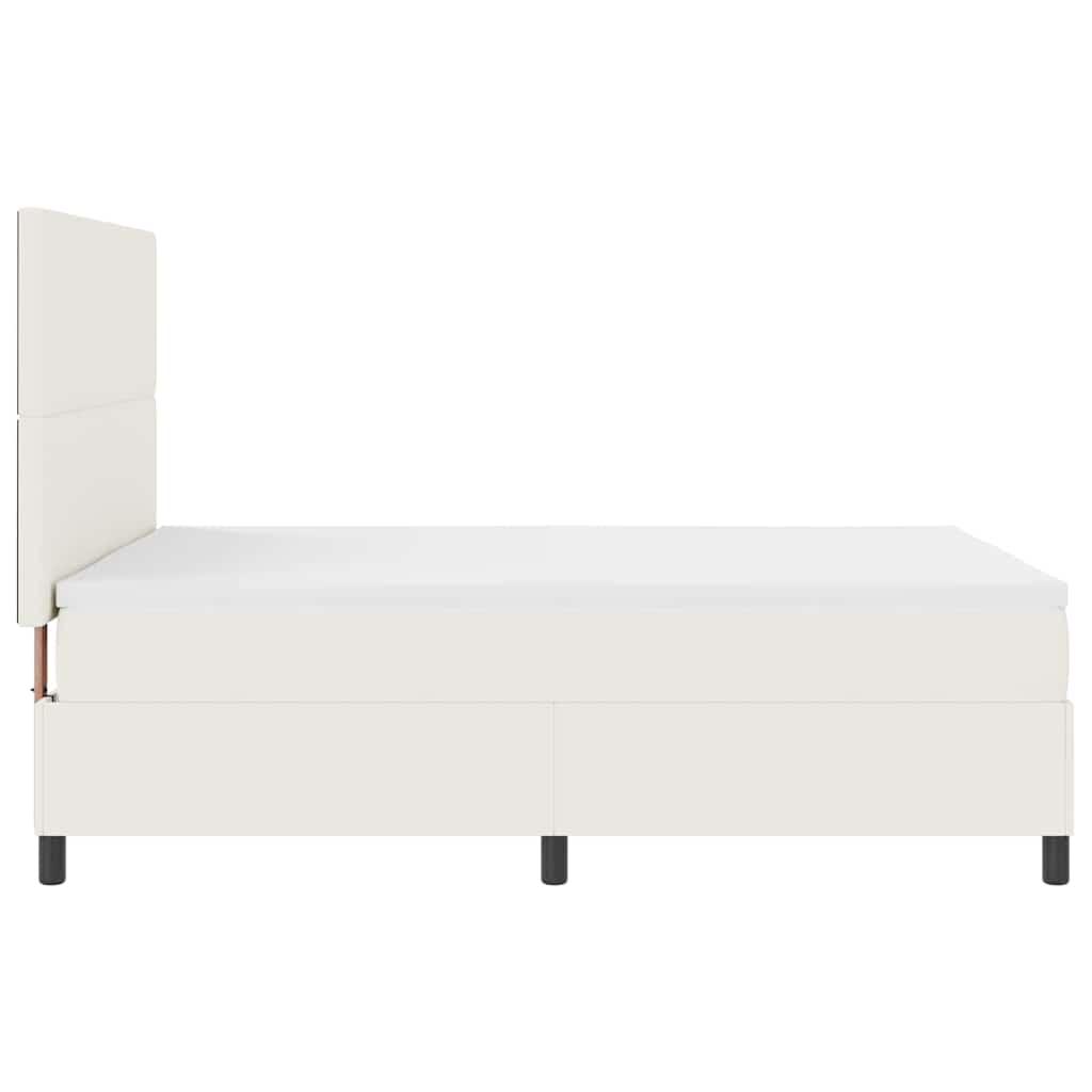 LED box pružinová postel s čelo Krémová a bílá 140 x 190 cm - obrázek 9