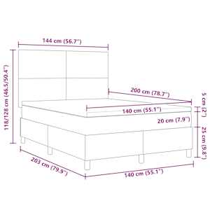 LED box pružinová postel s čelo Krémová a bílá 140 x 200 cm - obrázek 14