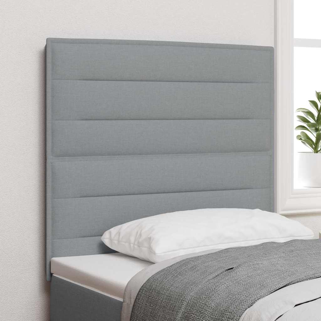 Sengegavl Linjedesign Lysegrå 100 cm Stof