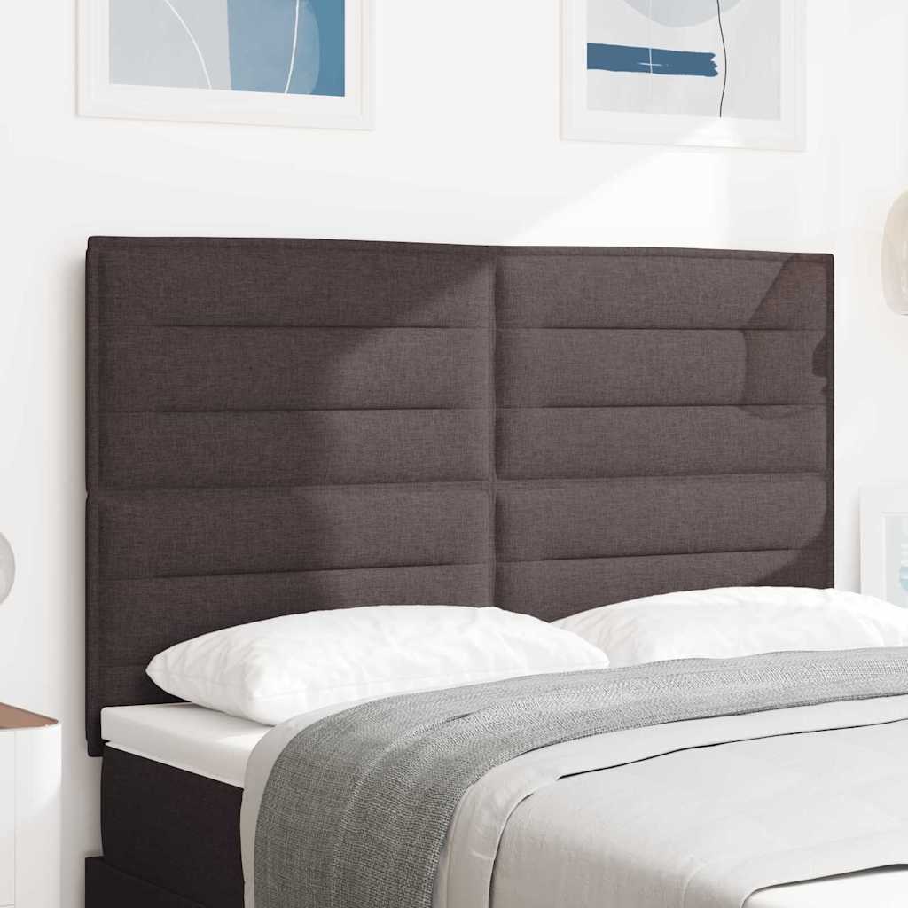 Sengegavl Linjer Design Mørkebrun 140 cm Stof