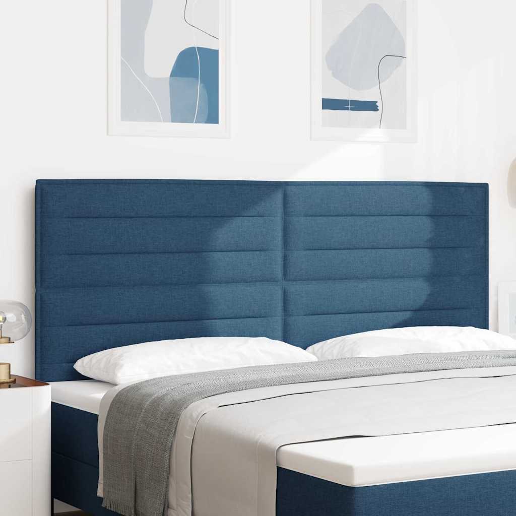 Sengegavl Linjer Design Blå 200 cm Stof