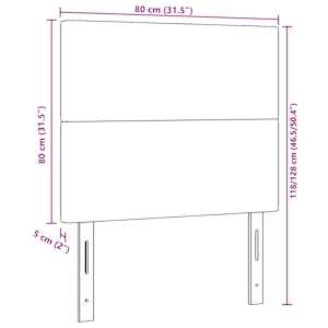Čelo postele Krémová 80 cm Žebrovaná látka - obrázek 9