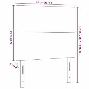 Čelo postele Světle šedá 90 cm Žebrovaná látka - obrázek 9
