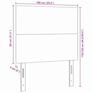 Čelo postele Krémová 100 cm Žebrovaná látka - obrázek 9