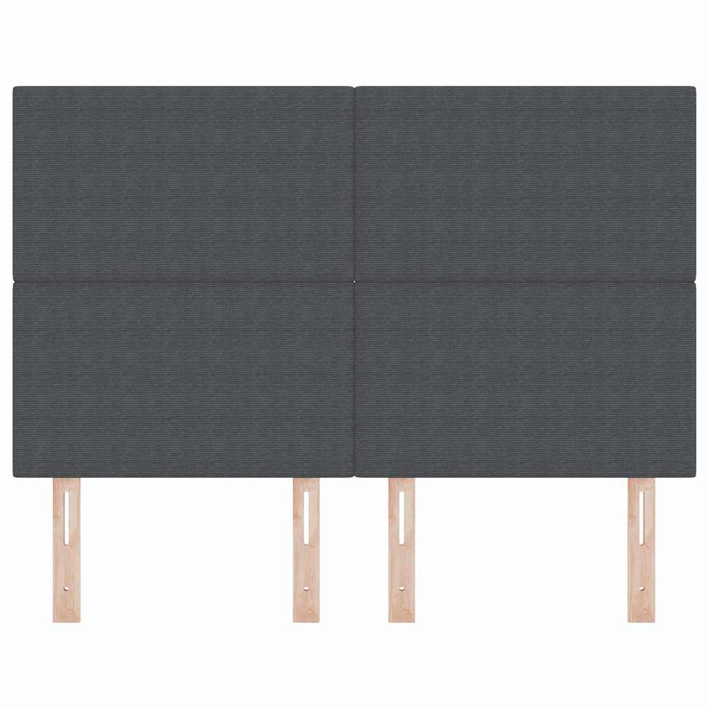 Vzglavje Temno siva 144 cm Žametna tkanina - slika 4