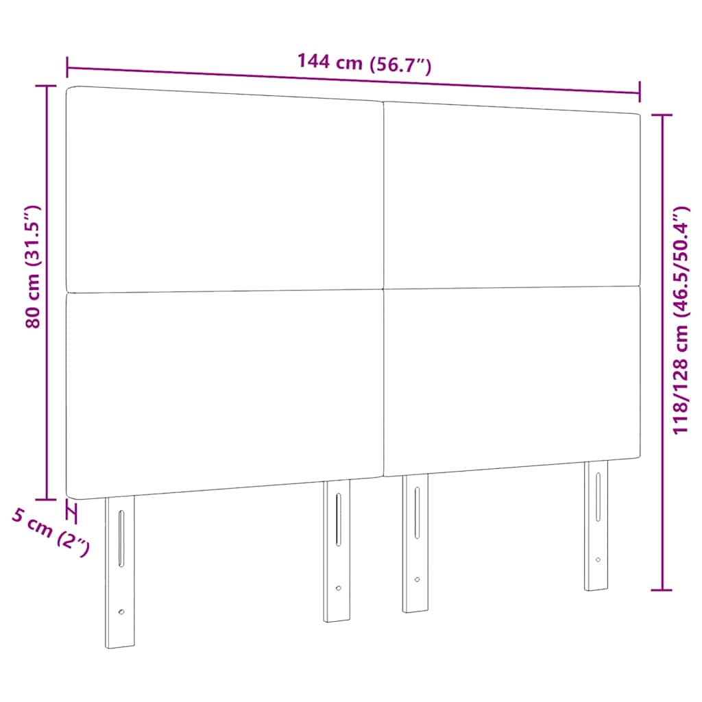 Vzglavje Temno siva 144 cm Žametna tkanina - slika 9