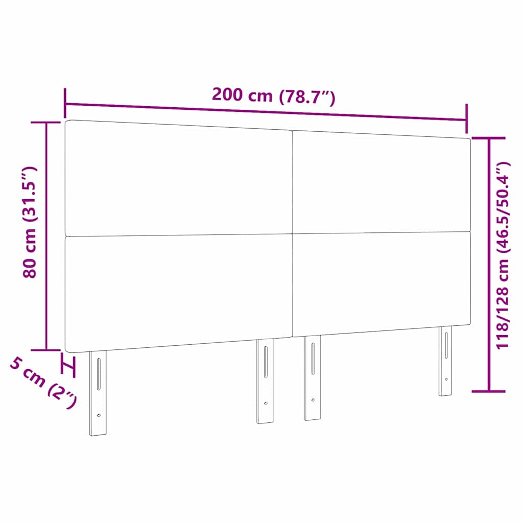 Vzglavje krema 200 cm Žametna tkanina - slika 9