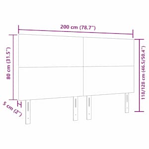 Čelo postele Krémová 200 cm Žebrovaná látka - obrázek 9