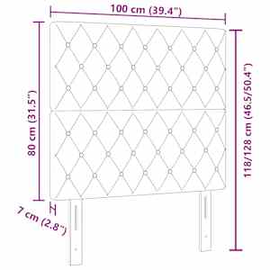 Čelo postele Tmavě šedá 100 cm samet - obrázek 9