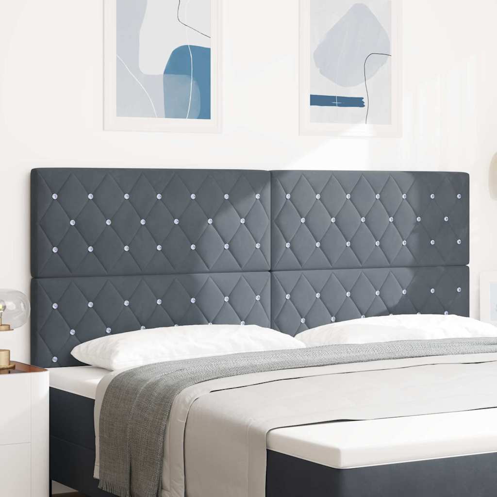 Pääty Kristallinapit Tummanharmaa 200 cm Velvet
