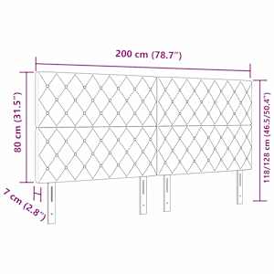 Čelo postele Tmavě modrá 200 cm samet - obrázek 9