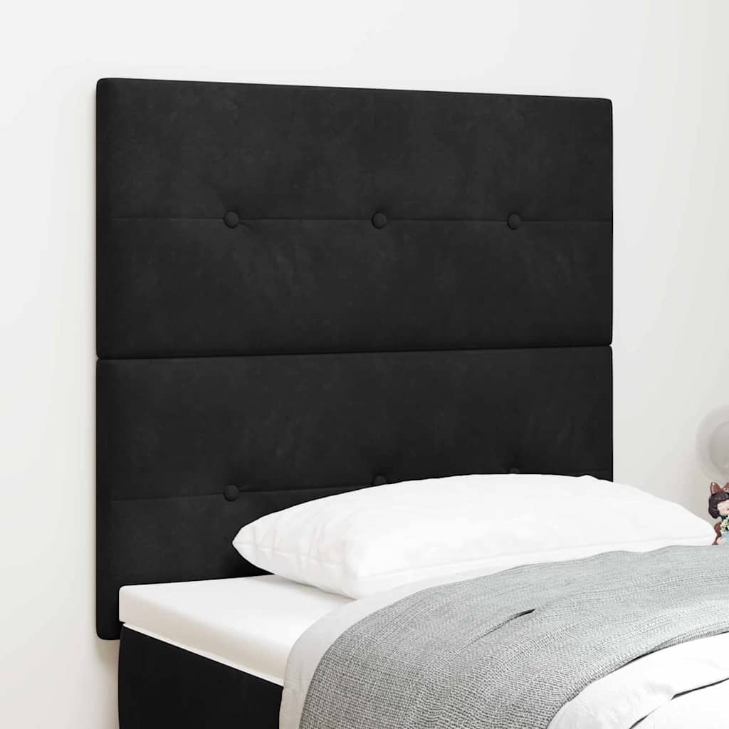 Sängynpääty Napitus Musta 80 cm Sametti
