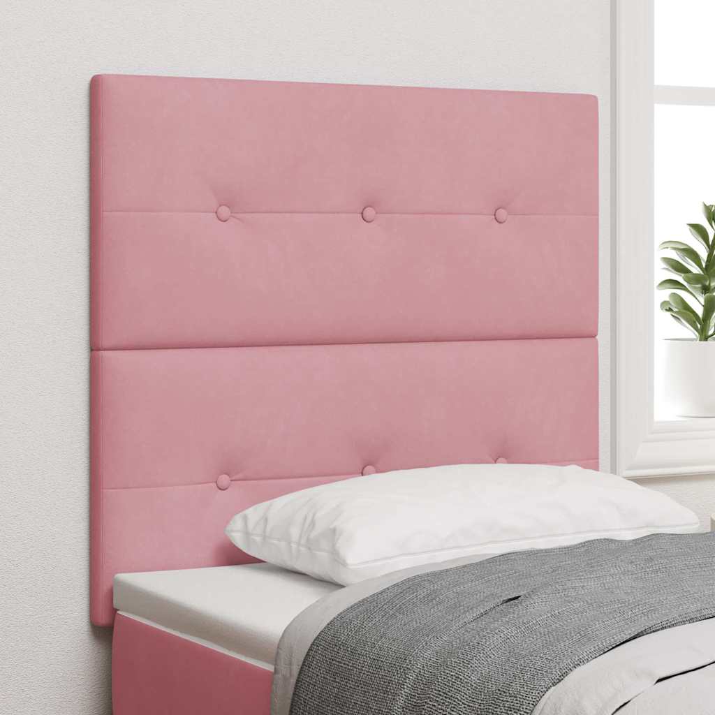 Sengegavl Med Knapper Tuftet Pink 90 cm Fløjl
