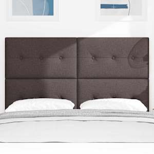 Výškově nastavitelné čelo postele Tmavě hnědá 144 cm textil - obrázek 3