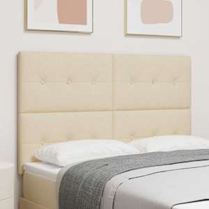 Výškově nastavitelné čelo postele s čelo Krémová 160 cm textil - obrázek 1