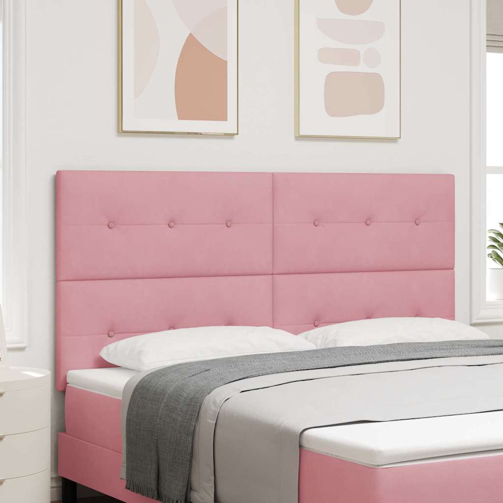 Hovedgærde Knapbetrukket Pink 180 cm Fløjl