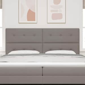 Výškově nastavitelné čelo postele s čelo Taupe 200 cm textil - obrázek 3