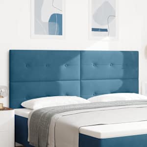 Vzglavje Temno modra 200 cm Žamet