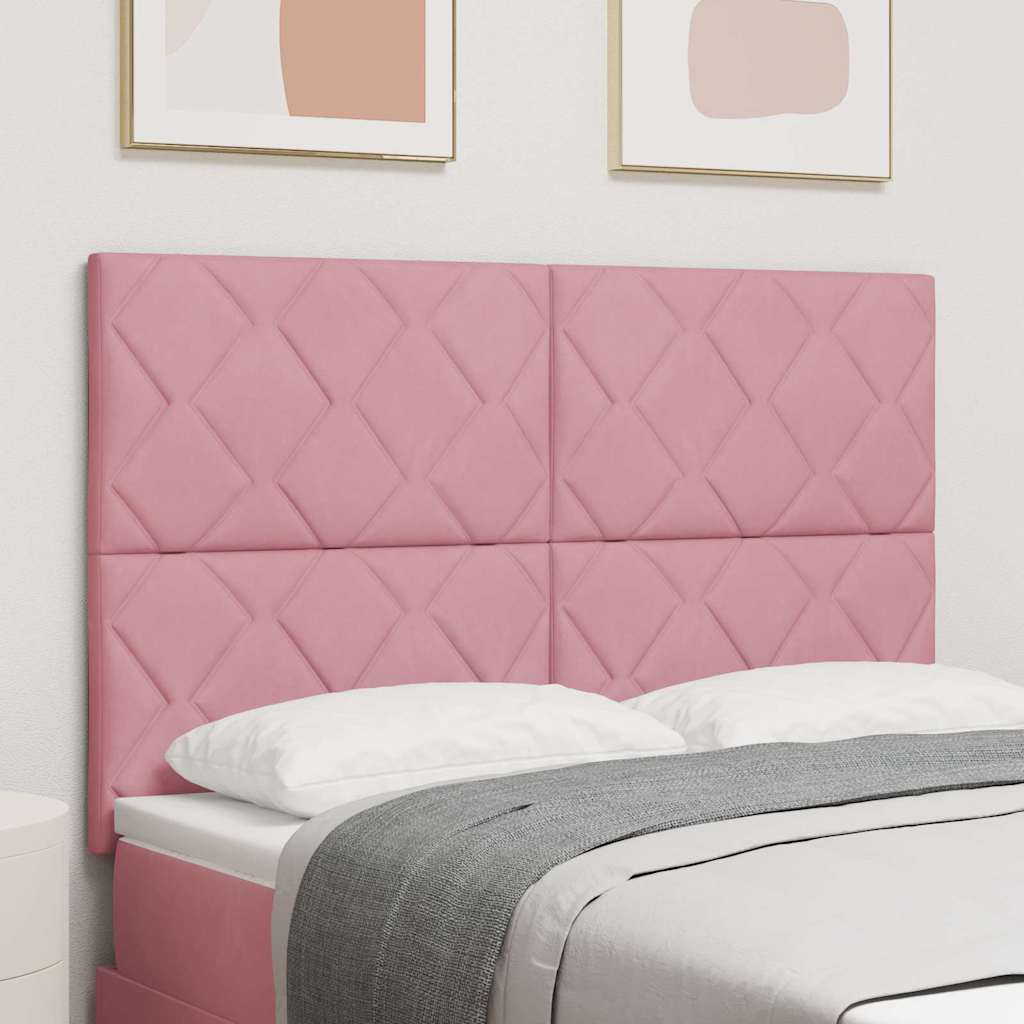 Sengegavl Diamantblok Design Pink 140 cm Fløjl