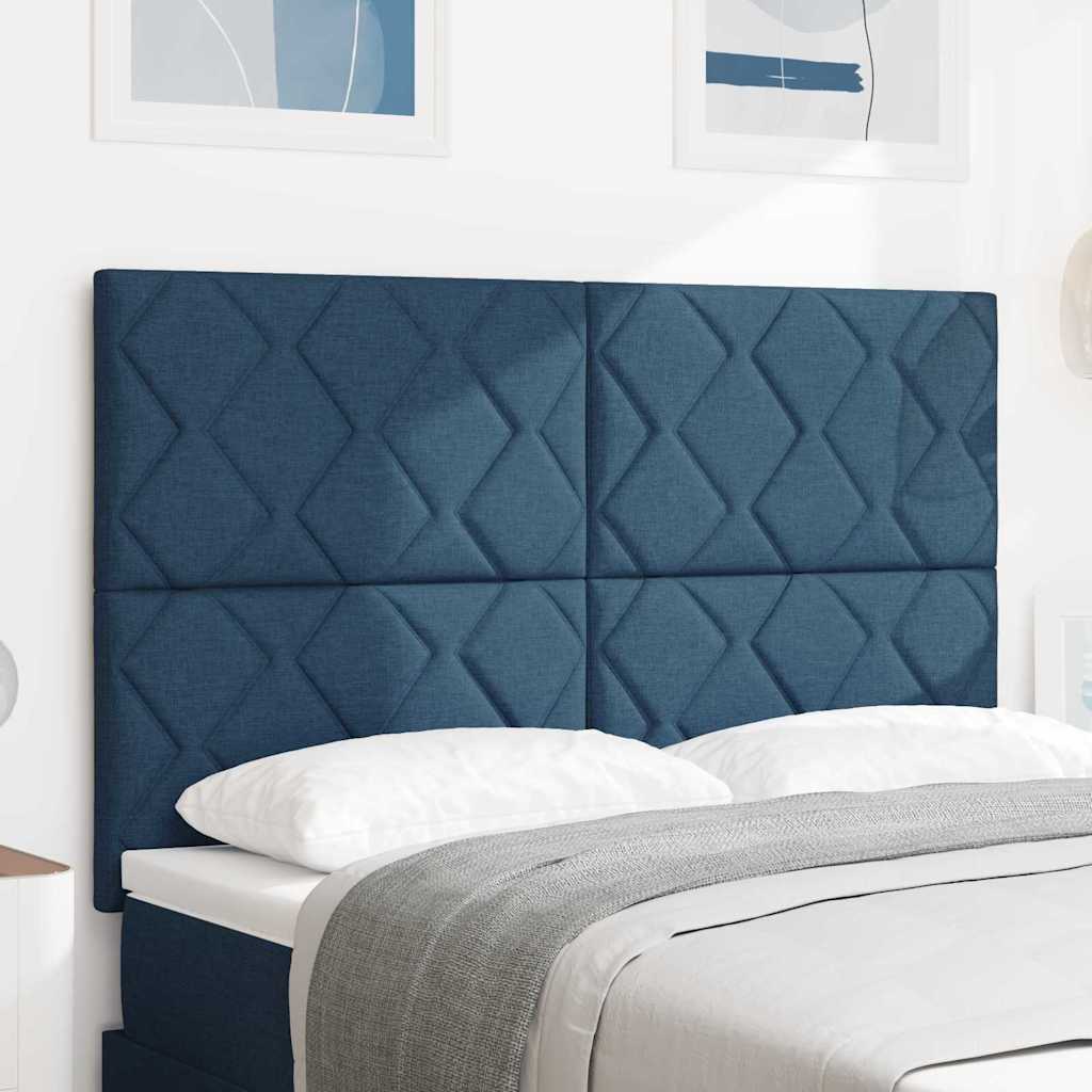 vidaXL Stoffkopfteil Geometrisch mit Kopfteil Blau 160 cm Stoff