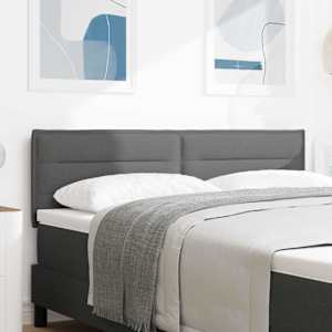 LED hlavová deska s LED pásky s čelo Tmavě šedá 144 cm textil