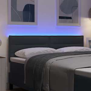 LED hlavová deska s LED pásky s čelo Tmavě šedá 160 cm textil - obrázek 4