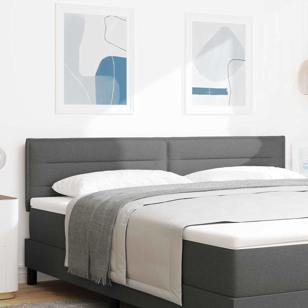 LED Hovedgærde Linjer Design Mørkegrå 90 cm Stof