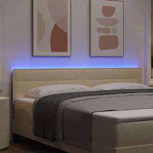 LED hlavová deska s LED pásky s čelo Krémová 180 cm textil - obrázek 4